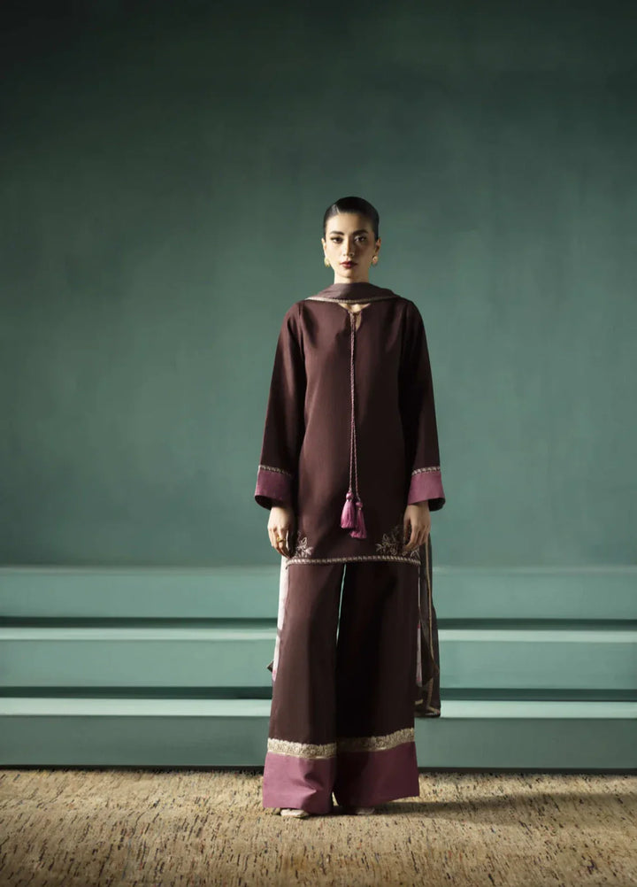 Koel by Jahaan RTW Embroidered Raw Silk 3 Piece Suit Petal Festive Collection