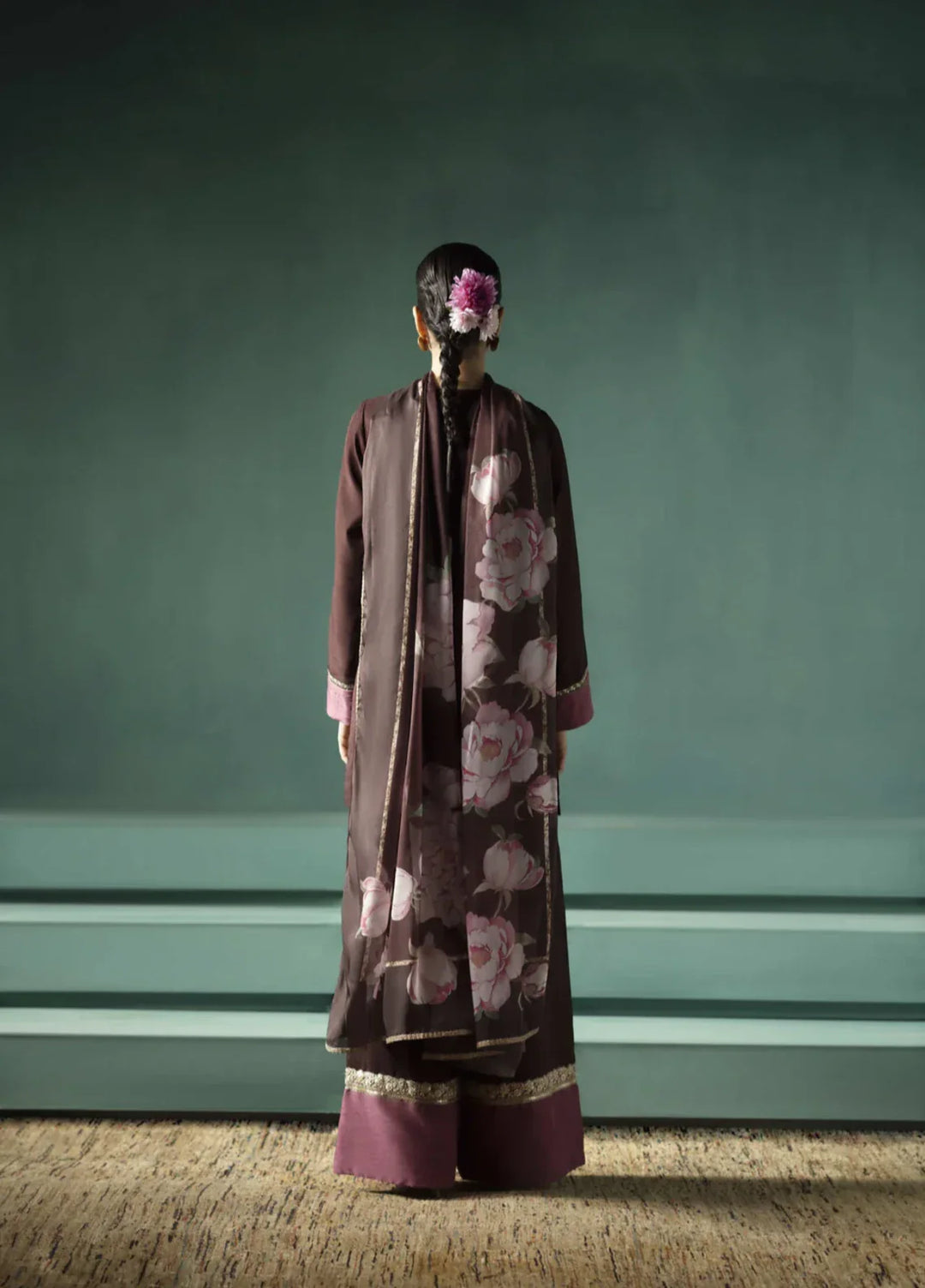 Koel by Jahaan RTW Embroidered Raw Silk 3 Piece Suit Petal Festive Collection