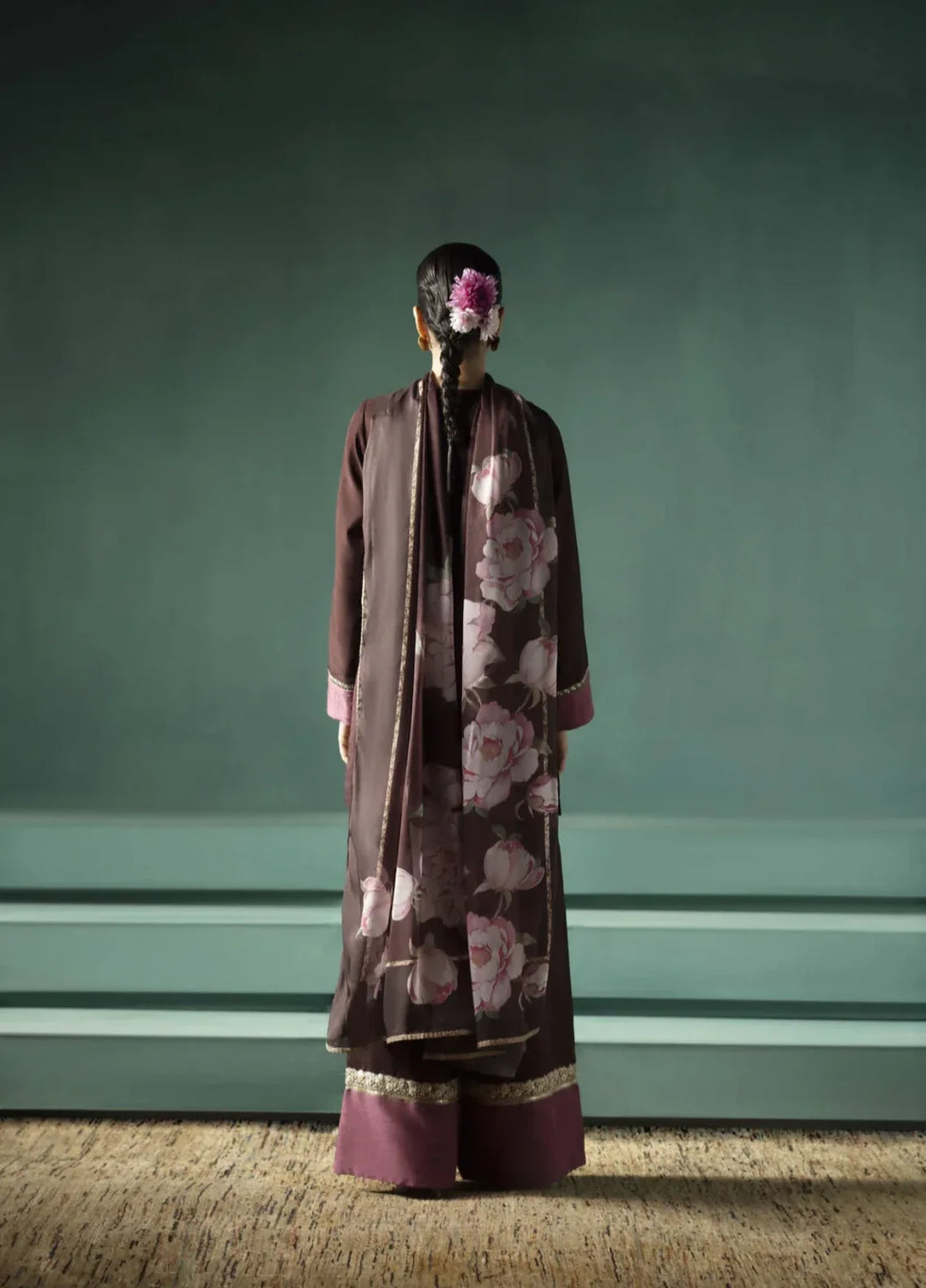 Koel by Jahaan RTW Embroidered Raw Silk 3 Piece Suit Petal Festive Collection