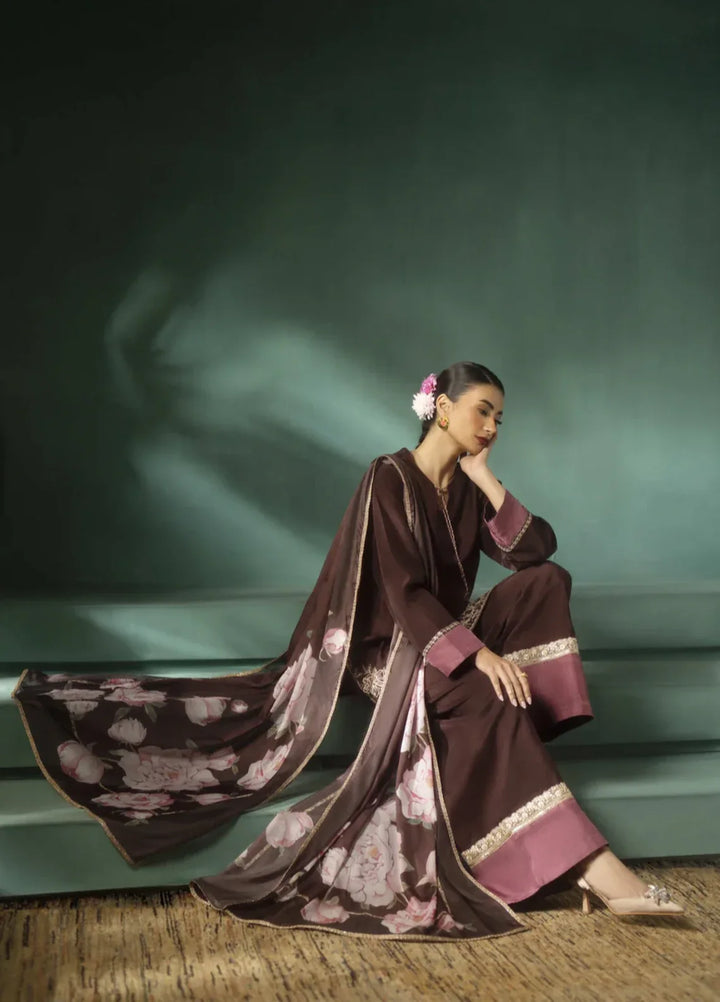 Koel by Jahaan RTW Embroidered Raw Silk 3 Piece Suit Petal Festive Collection