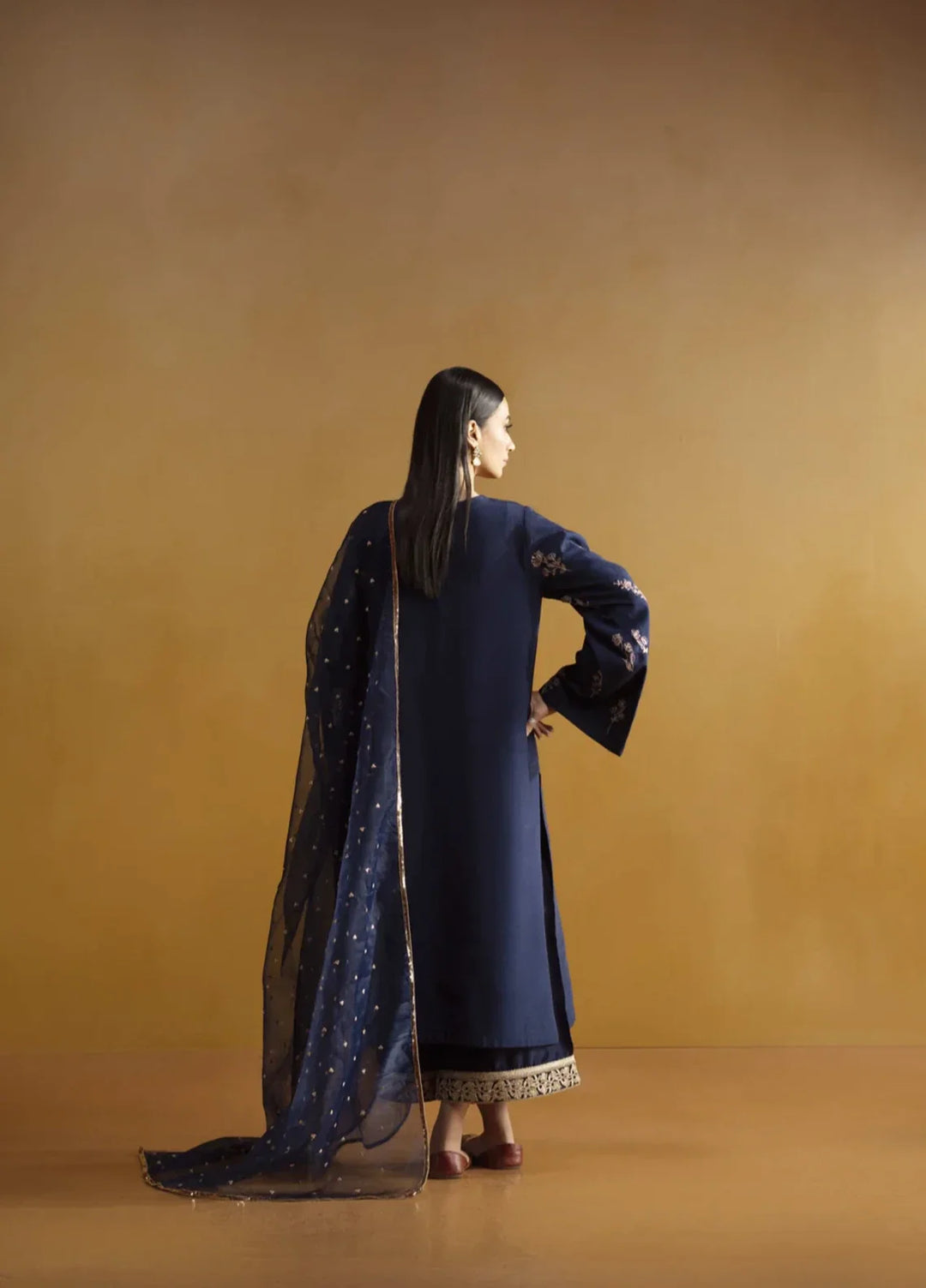 Koel by Jahaan RTW Embroidered Raw Silk 3 Piece Suit Azure Festive Collection