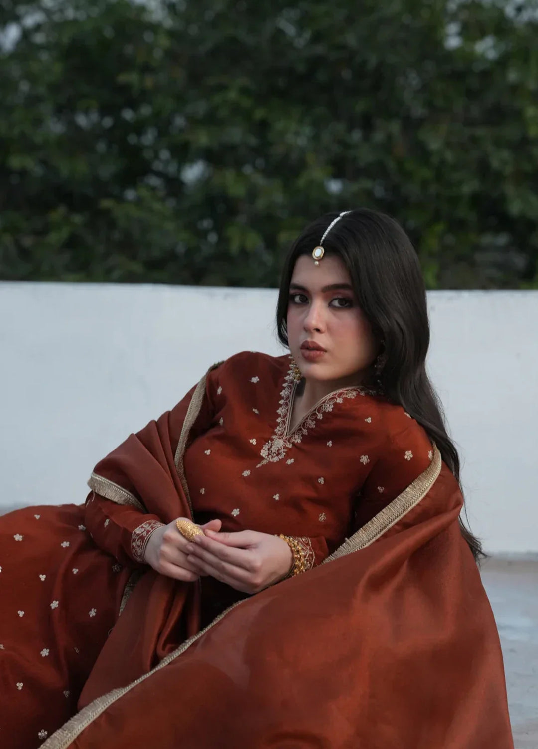 Koel by Jahaan RTW Embroidered Raw Silk 3 Piece Suit Sunehri Festive Collection