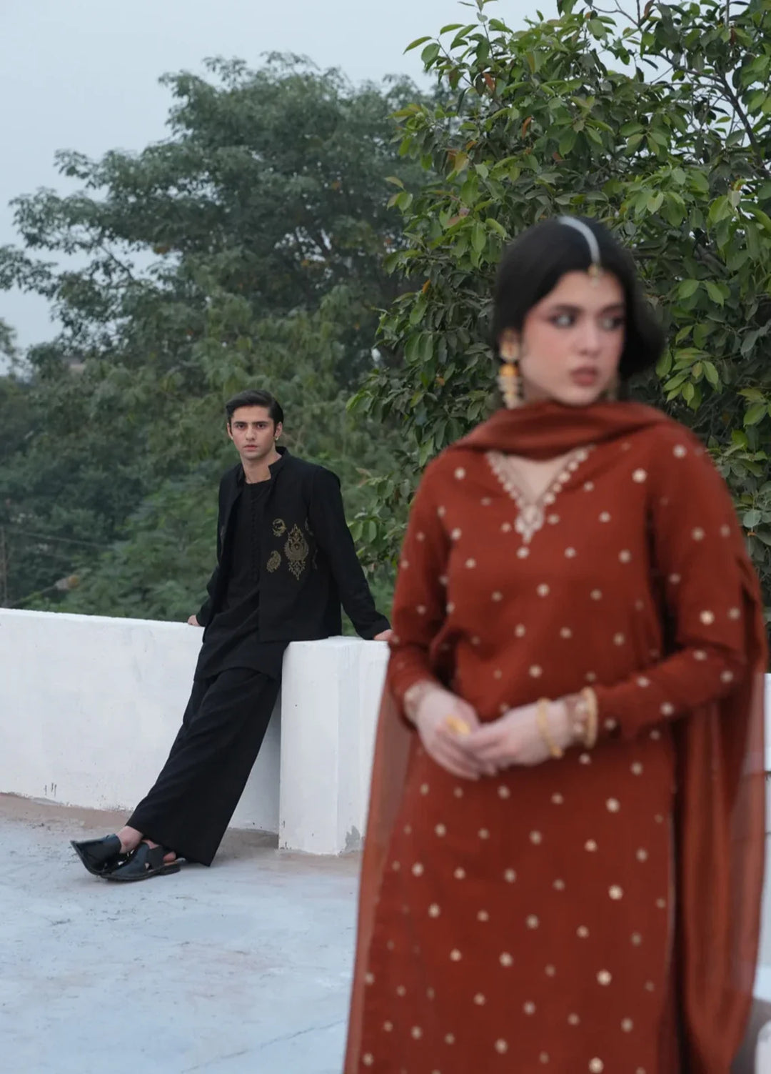 Koel by Jahaan RTW Embroidered Raw Silk 3 Piece Suit Sunehri Festive Collection