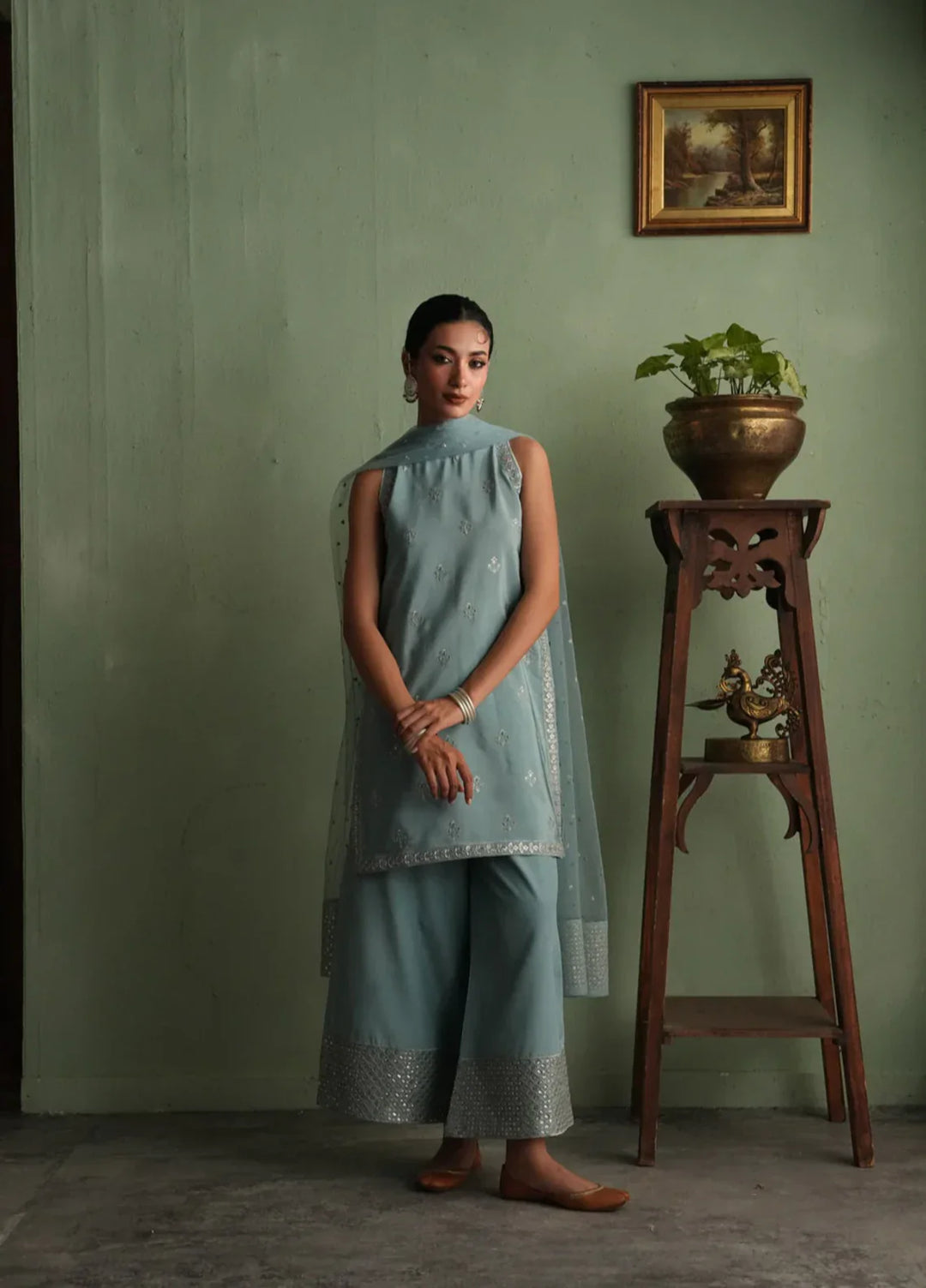 Koel by Jahaan RTW Embroidered Raw Silk 3 Piece Suit Sheen Festive Collection