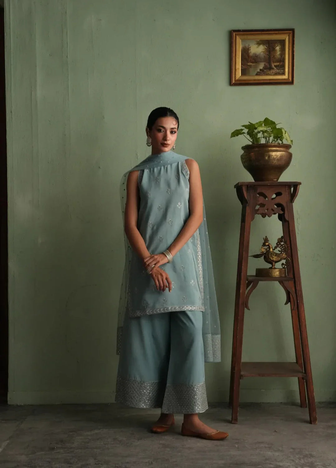 Koel by Jahaan RTW Embroidered Raw Silk 3 Piece Suit Sheen Festive Collection