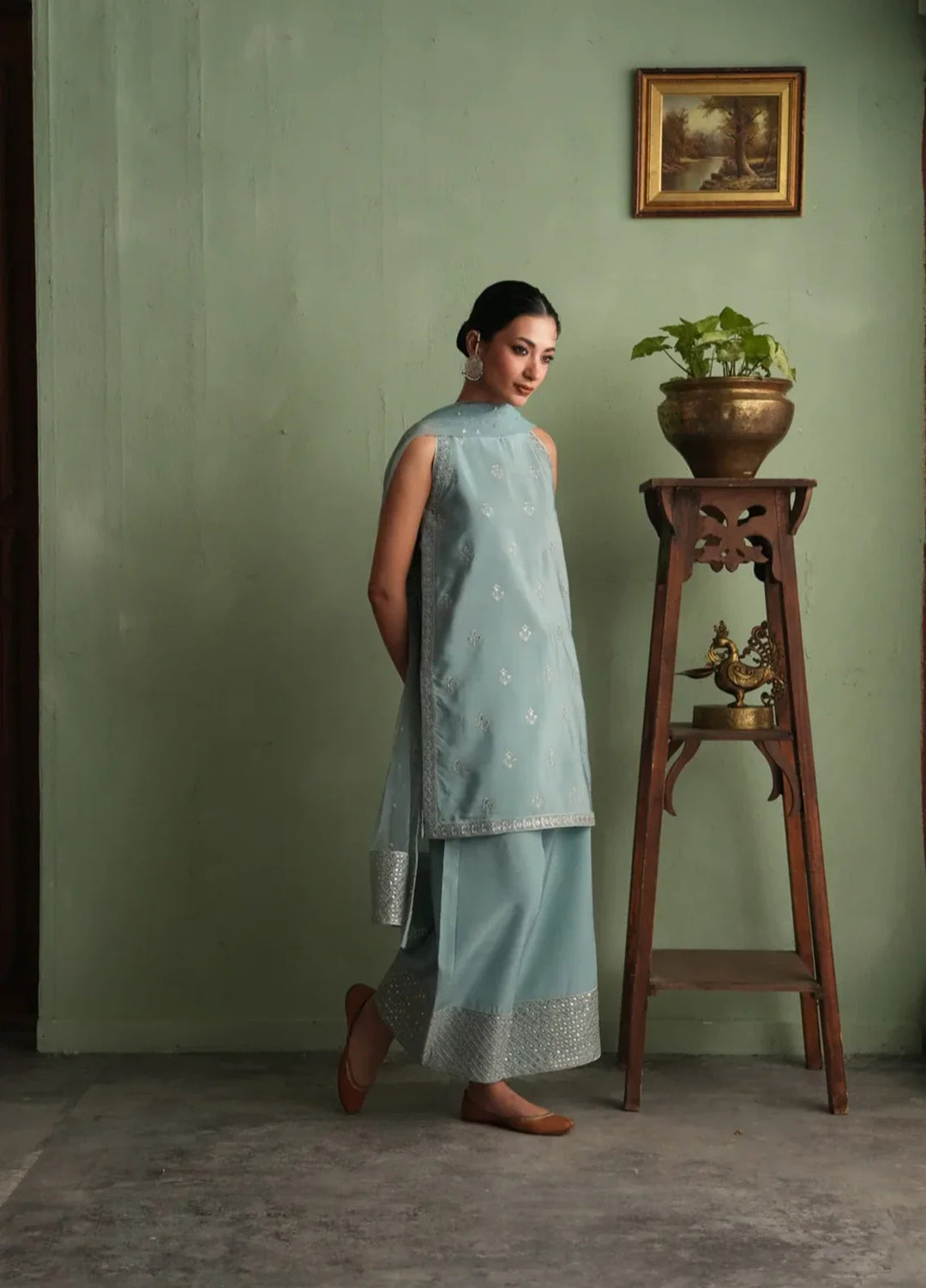 Koel by Jahaan RTW Embroidered Raw Silk 3 Piece Suit Sheen Festive Collection