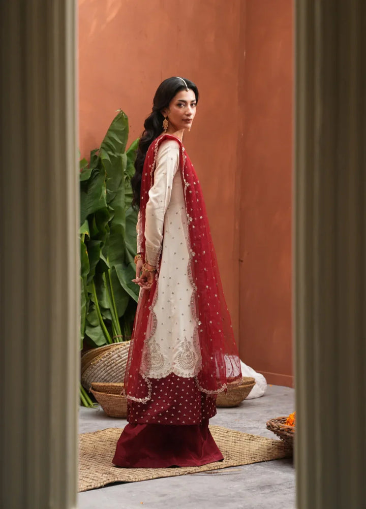 Koel by Jahaan RTW Embroidered Raw Silk 3 Piece Suit Anari Festive Collection