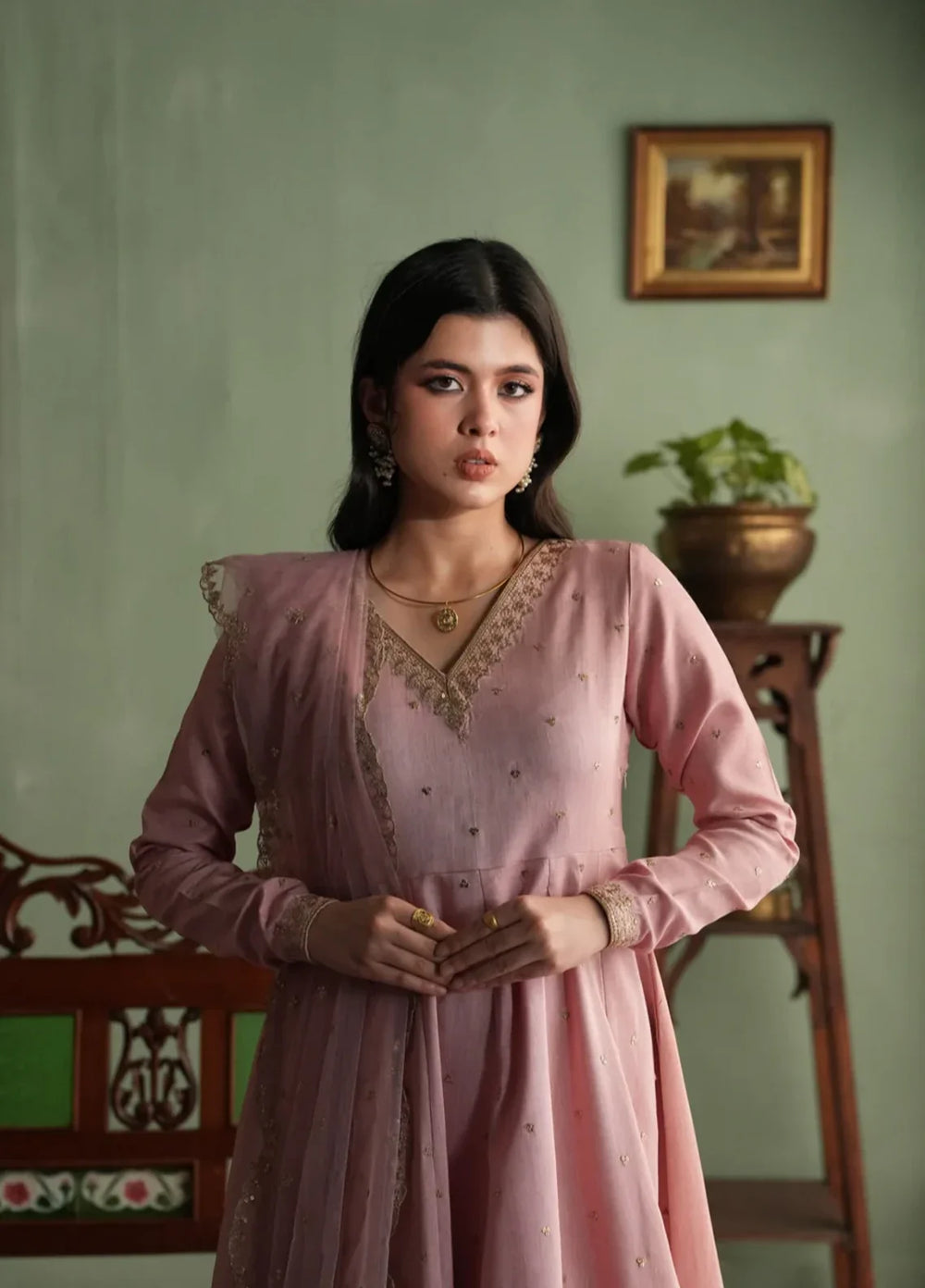 Koel by Jahaan RTW Embroidered Raw Silk 3 Piece Suit Gul Mohar Festive Collection