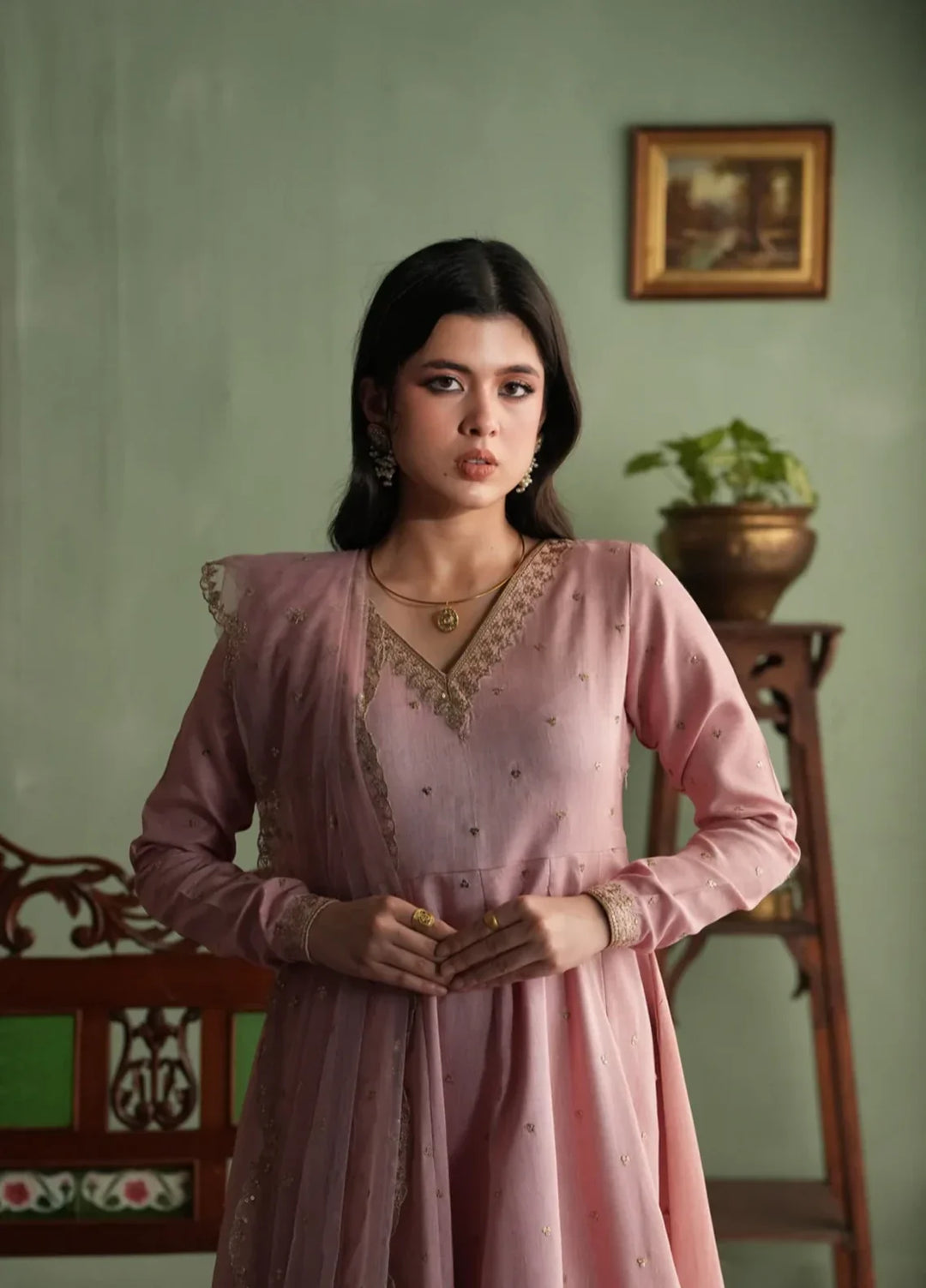 Koel by Jahaan RTW Embroidered Raw Silk 3 Piece Suit Gul Mohar Festive Collection