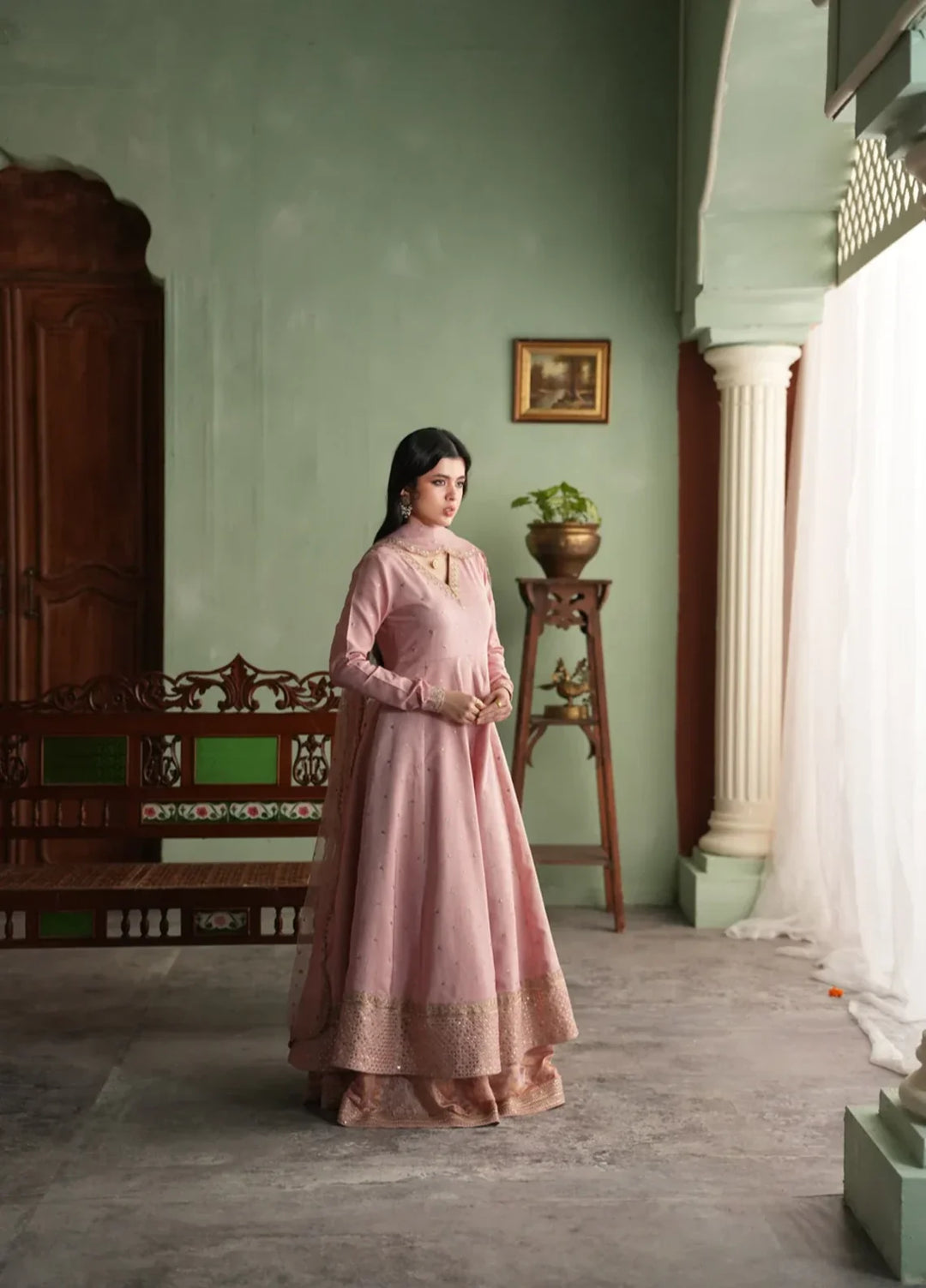 Koel by Jahaan RTW Embroidered Raw Silk 3 Piece Suit Gul Mohar Festive Collection