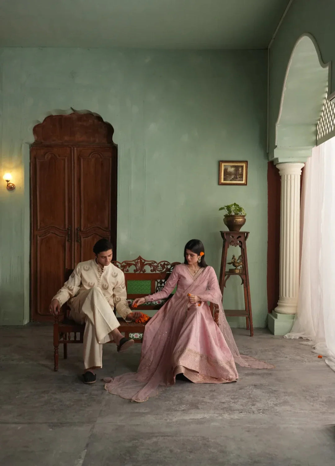 Koel by Jahaan RTW Embroidered Raw Silk 3 Piece Suit Gul Mohar Festive Collection