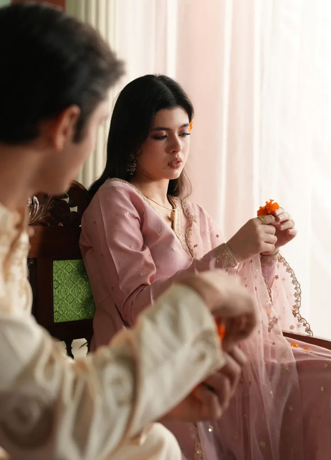 Koel by Jahaan RTW Embroidered Raw Silk 3 Piece Suit Gul Mohar Festive Collection