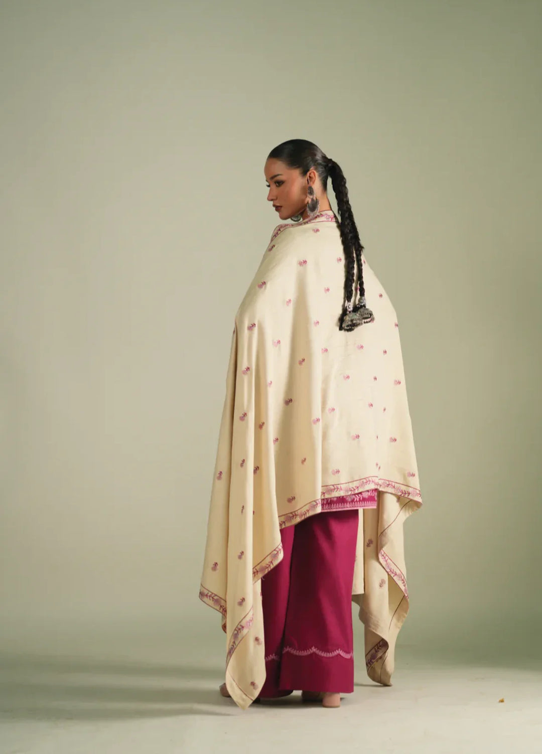Winter Weave by Jahaan RTW Embroidered Khaddar 3 Piece Suit Moss Casual Collection