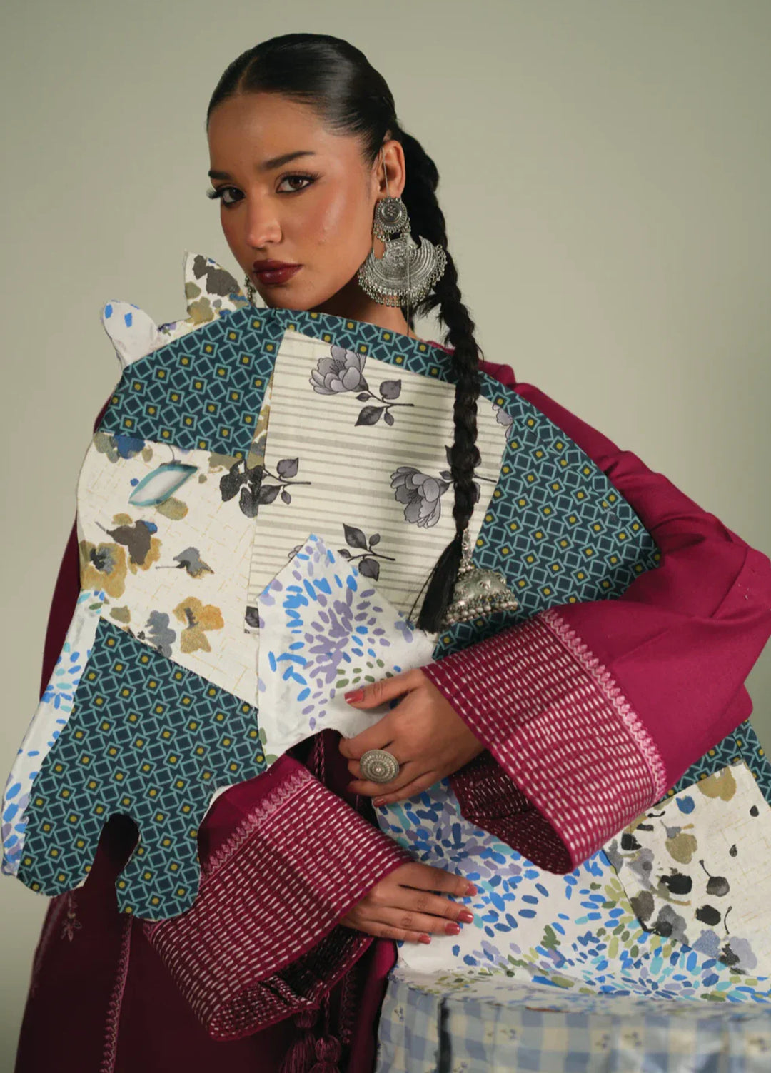 Winter Weave by Jahaan RTW Embroidered Khaddar 3 Piece Suit Moss Casual Collection