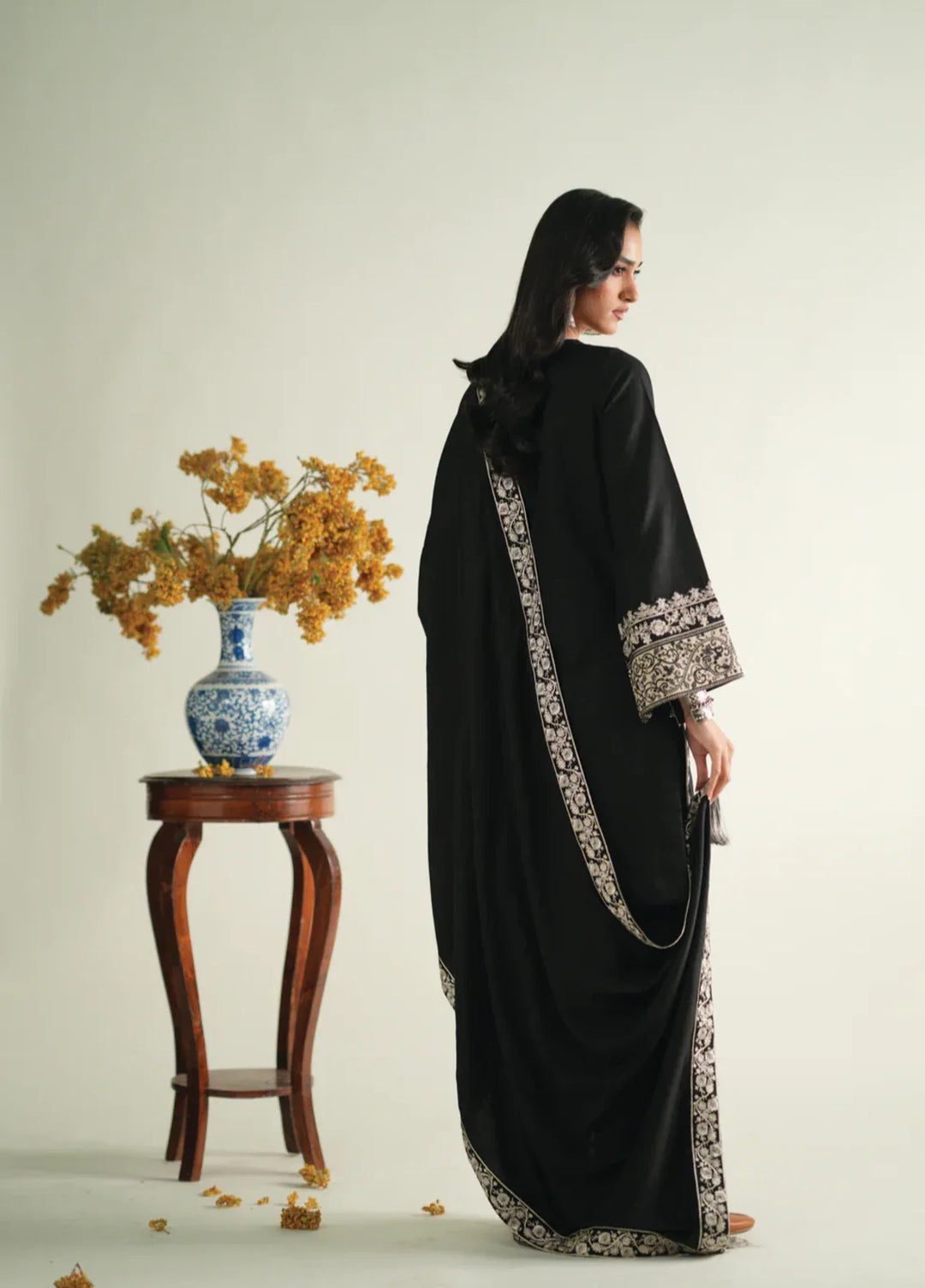 Winter Weave by Jahaan RTW Embroidered Khaddar 3 Piece Suit Raven Casual Collection