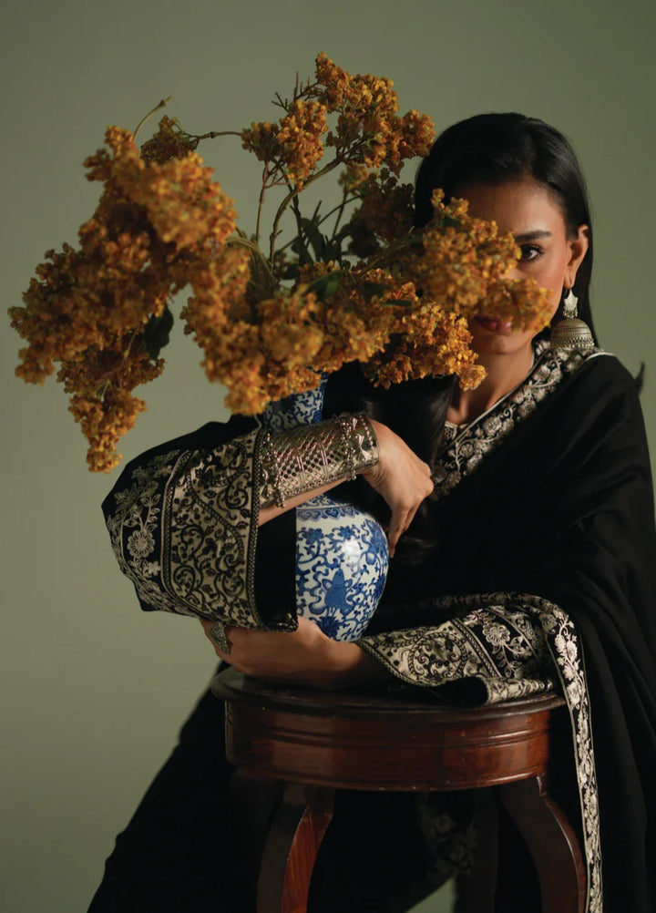 Winter Weave by Jahaan RTW Embroidered Khaddar 3 Piece Suit Raven Casual Collection