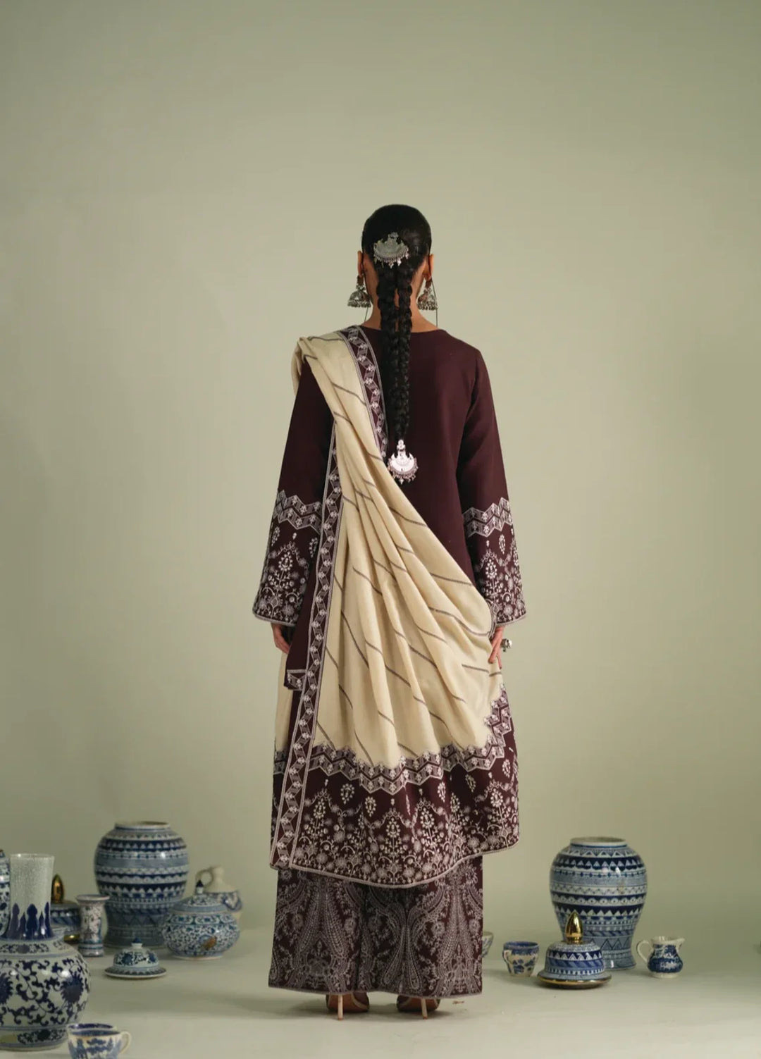 Winter Weave by Jahaan RTW Embroidered Khaddar 3 Piece Suit Dusk Casual Collection