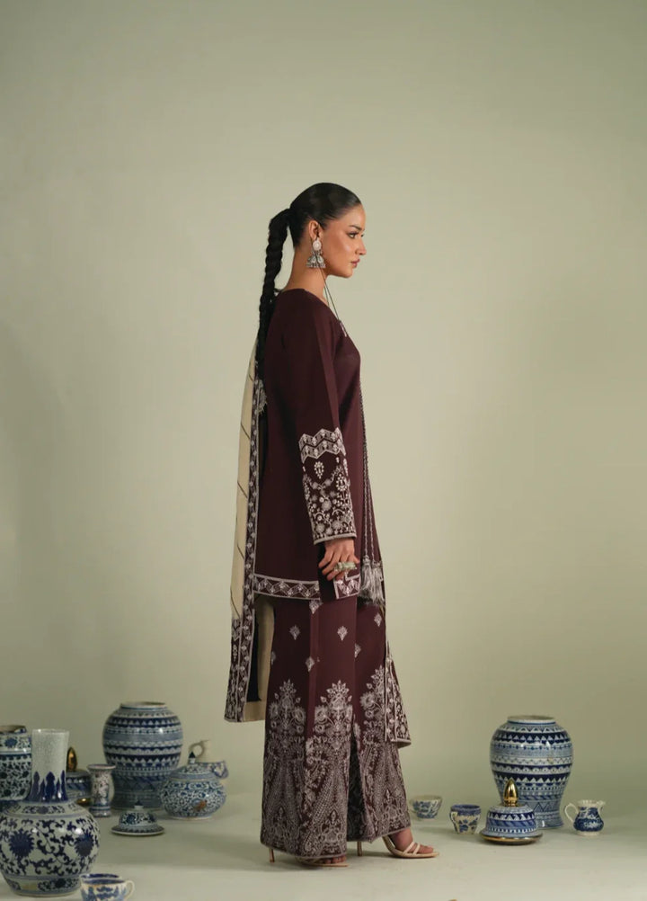 Winter Weave by Jahaan RTW Embroidered Khaddar 3 Piece Suit Dusk Casual Collection