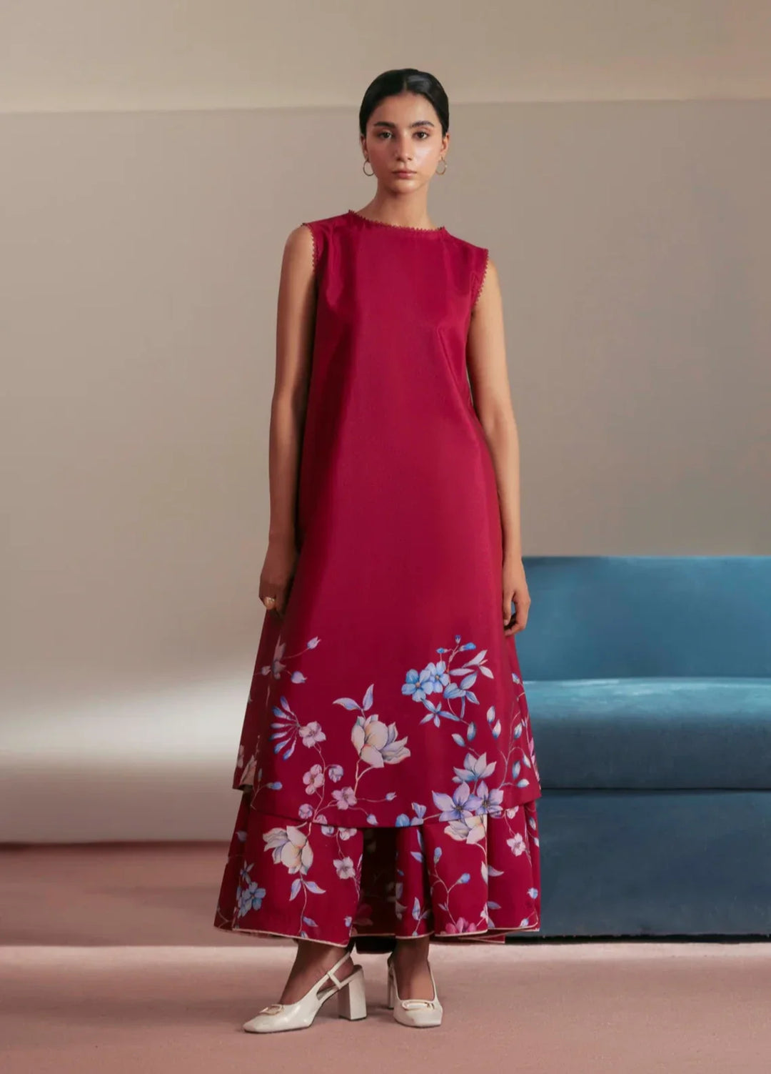 Flow by Jahaan RTW Printed Crepe 2 Piece Suit Rossa Casual Collection