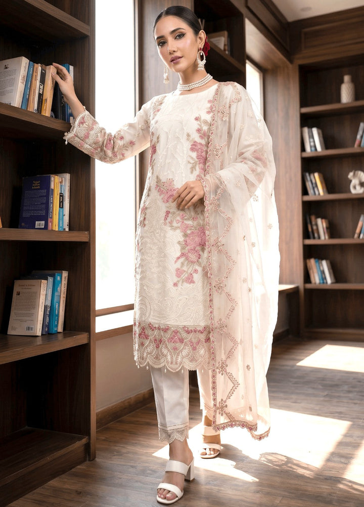 Maher E Naseeb by Maherposh RTW Embroidered Chiffon 3 Piece Suit SM-9003 Festive Collection