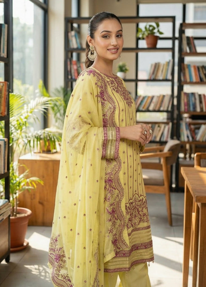 Maher E Naseeb by Maherposh RTW Embroidered Chiffon 3 Piece Suit HM-1041 Festive Collection