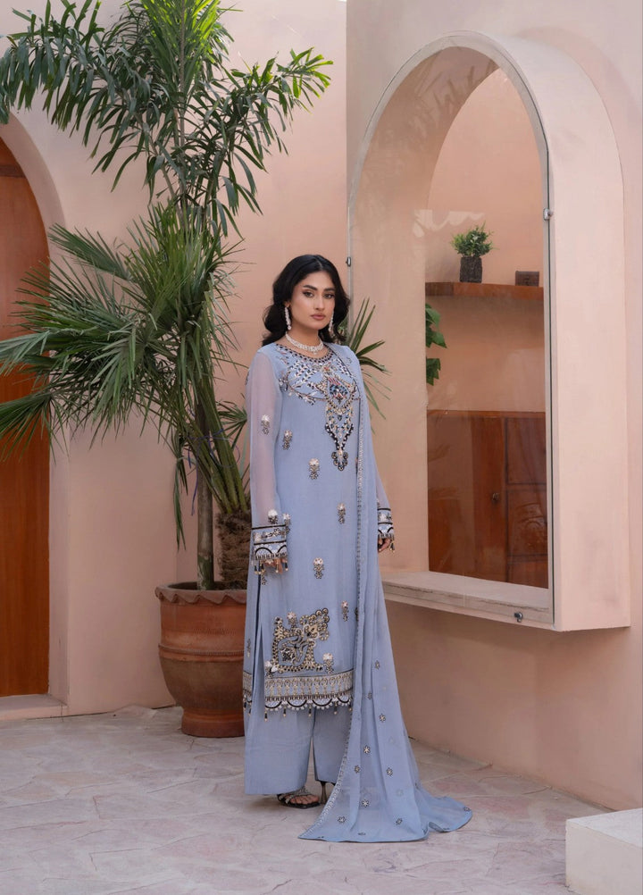 Maher E Naseeb by Maherposh RTW Embroidered Chiffon 3 Piece Suit HM-2012 Festive Collection