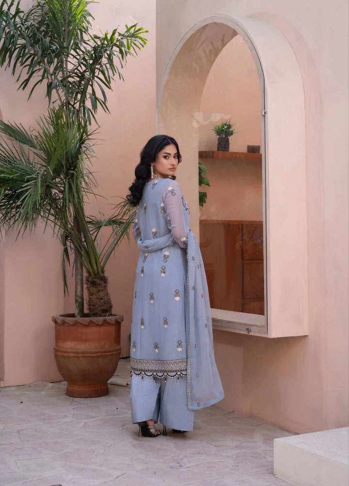 Maher E Naseeb by Maherposh RTW Embroidered Chiffon 3 Piece Suit HM-2012 Festive Collection