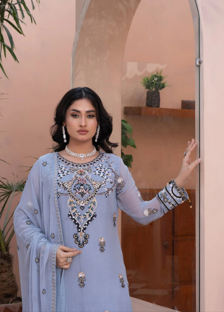 Maher E Naseeb by Maherposh RTW Embroidered Chiffon 3 Piece Suit HM-2012 Festive Collection