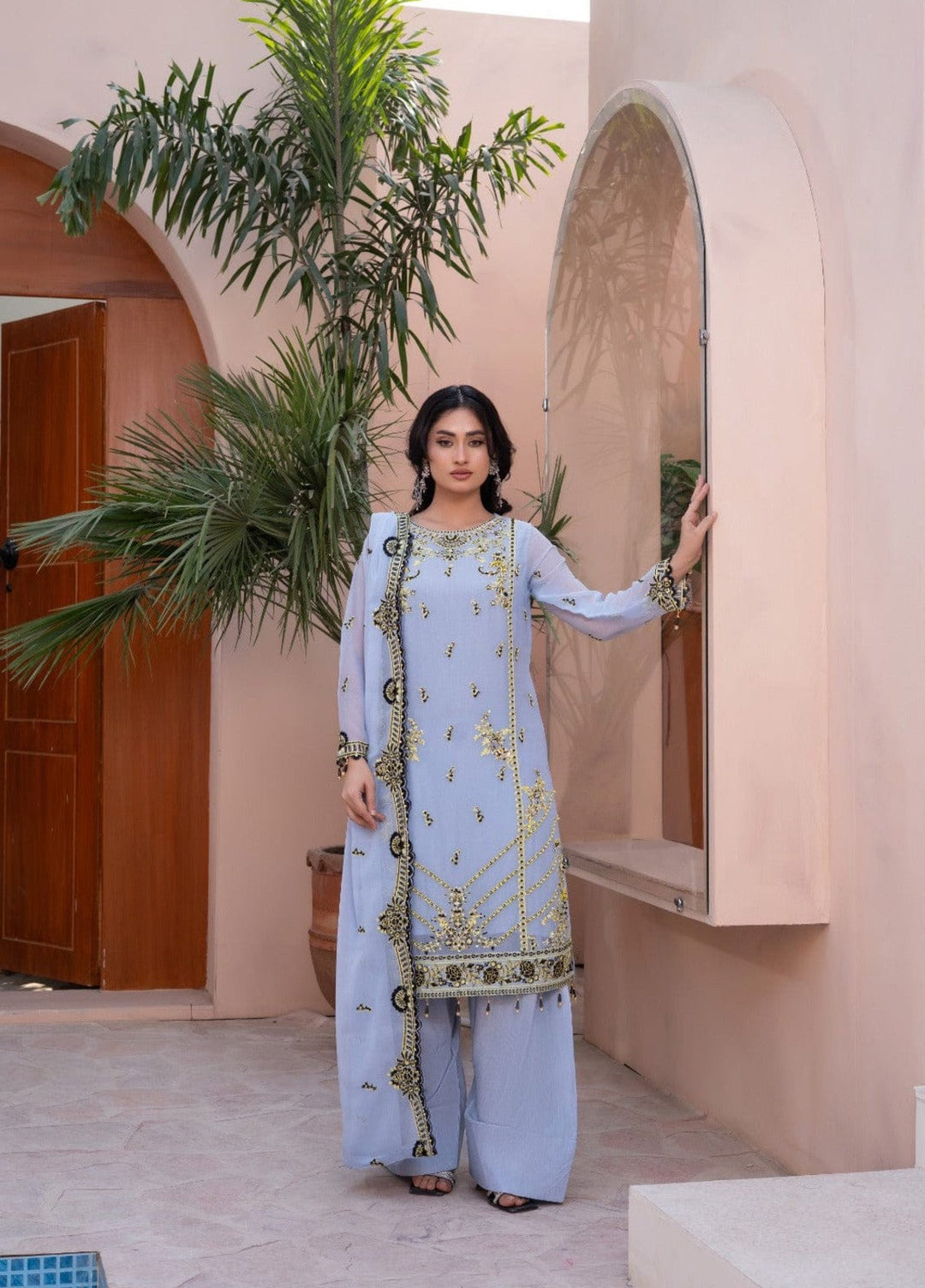 Maher E Naseeb by Maherposh RTW Embroidered Chiffon 3 Piece Suit HM-2011 Festive Collection