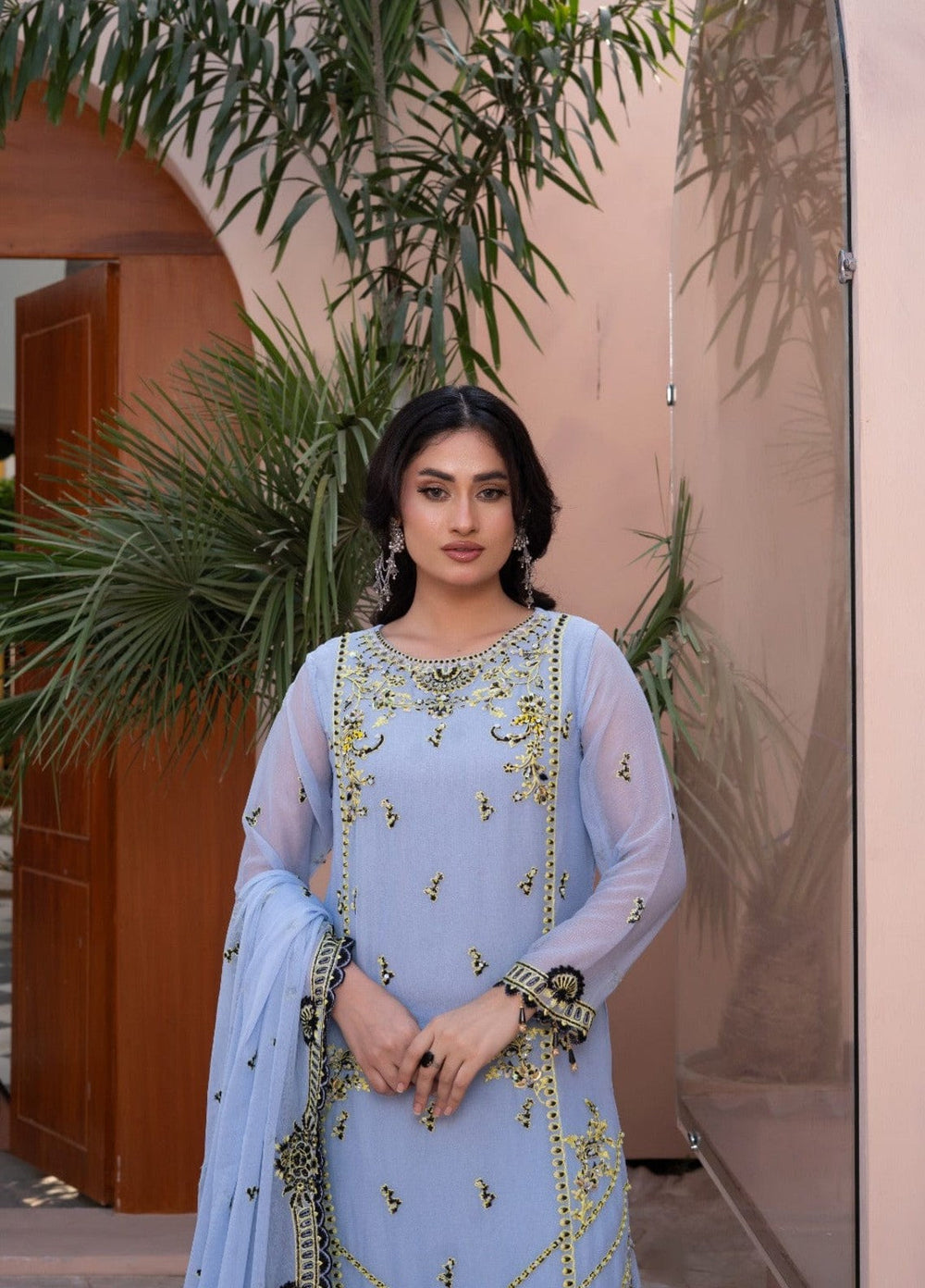 Maher E Naseeb by Maherposh RTW Embroidered Chiffon 3 Piece Suit HM-2011 Festive Collection