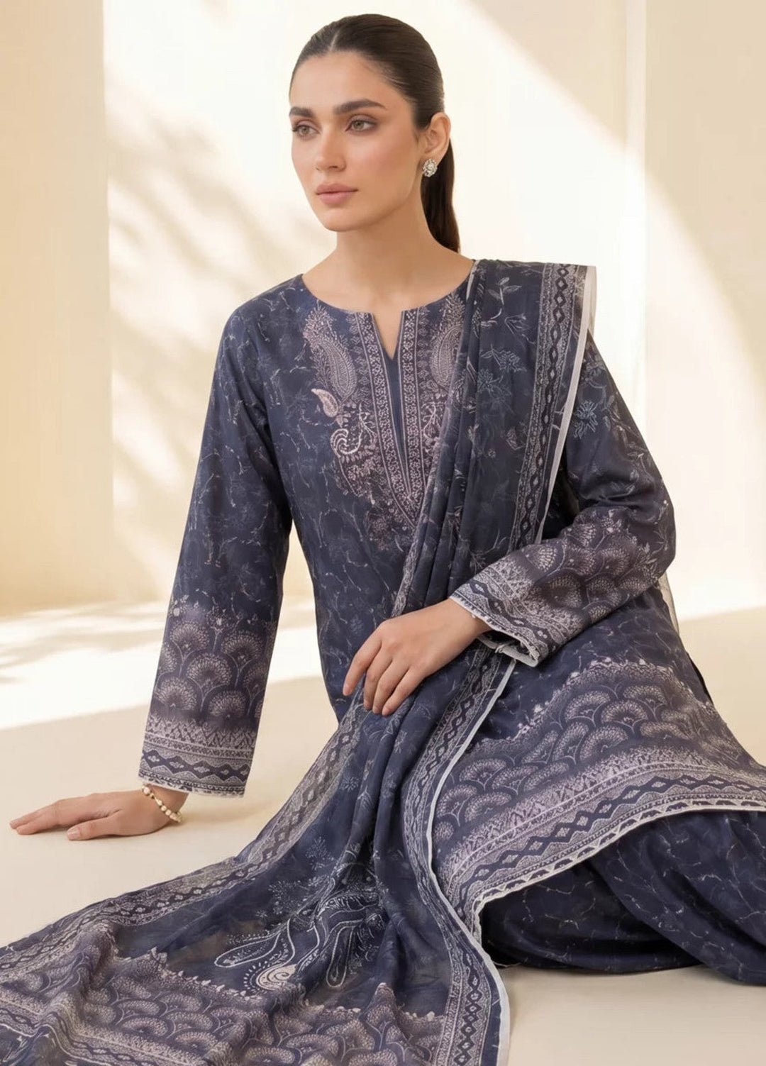 Salitex Women Unstitched Printed Lawn 3 Piece Suit SUNS8IN1114 Casual Collection