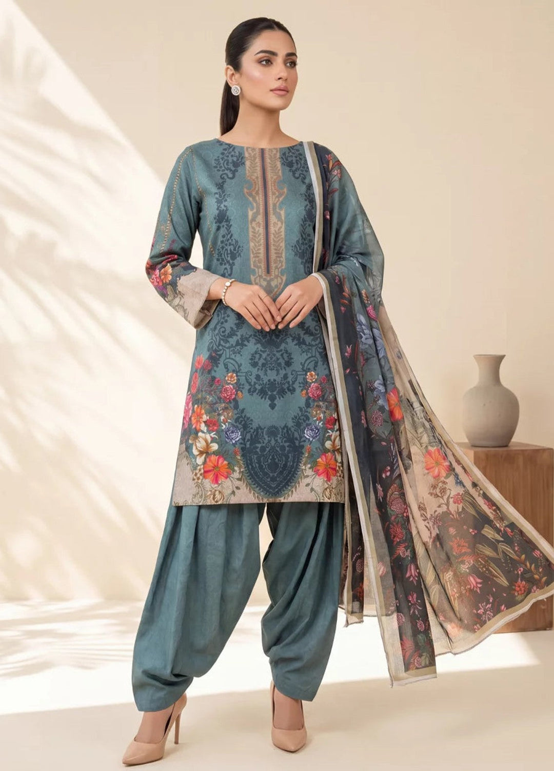 Salitex Women Unstitched Printed Lawn 3 Piece Suit SUNS8IN1109 Casual Collection