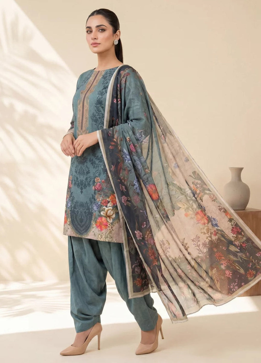 Salitex Women Unstitched Printed Lawn 3 Piece Suit SUNS8IN1109 Casual Collection