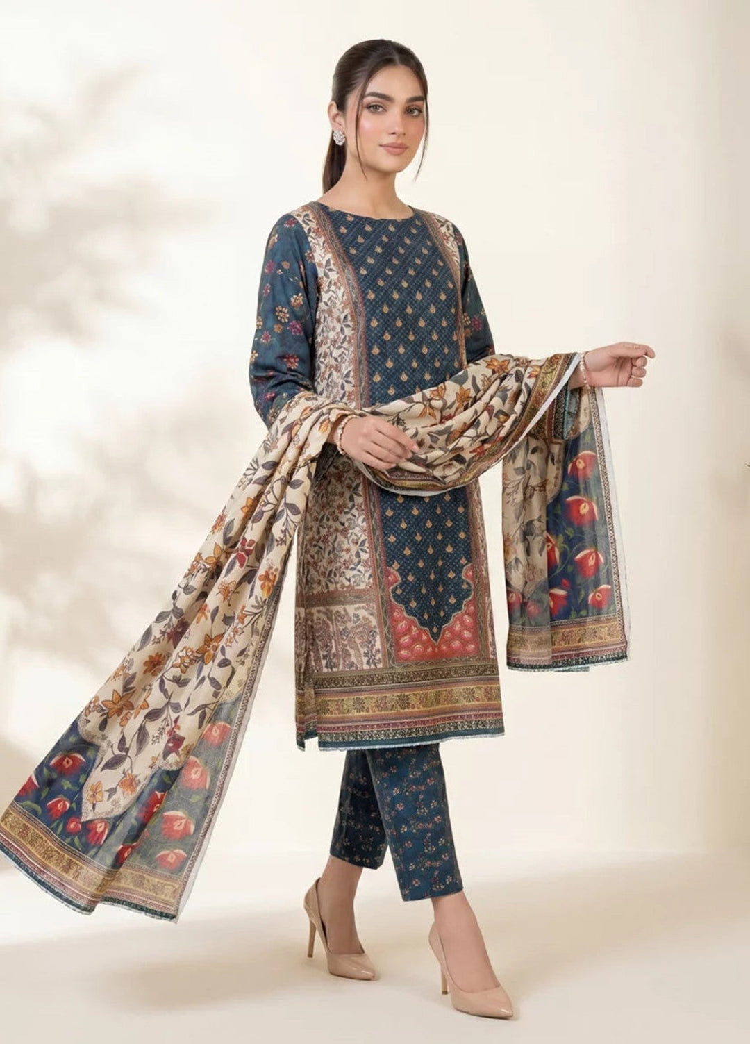 Salitex Women Unstitched Printed Lawn 3 Piece Suit SUNS8IN1102 Casual Collection