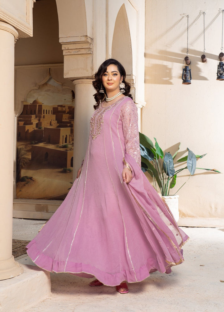 Rasm e Bahaar by Al Siyaab RTW Embroidered Chiffon 3 Piece Suit Raani Lilac Festive Collection