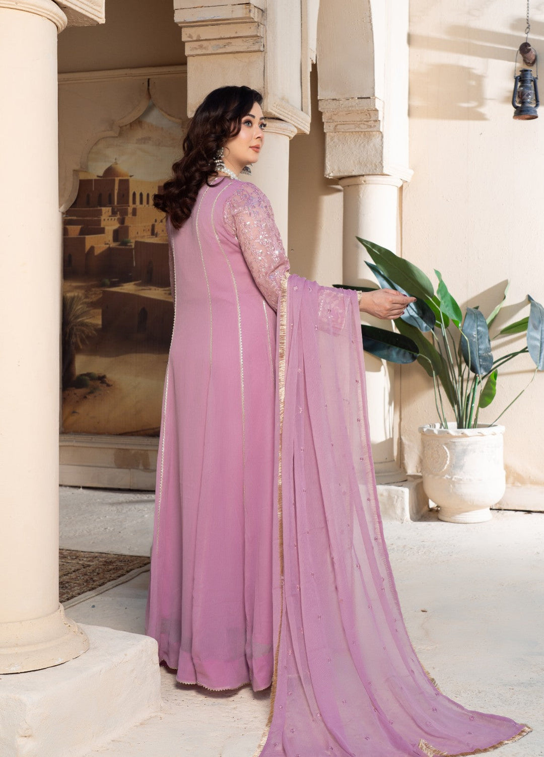 Rasm e Bahaar by Al Siyaab RTW Embroidered Chiffon 3 Piece Suit Raani Lilac Festive Collection