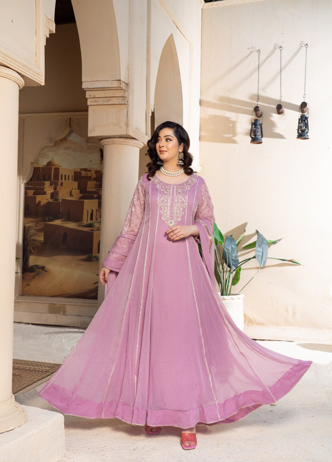 Rasm e Bahaar by Al Siyaab RTW Embroidered Chiffon 3 Piece Suit Raani Lilac Festive Collection