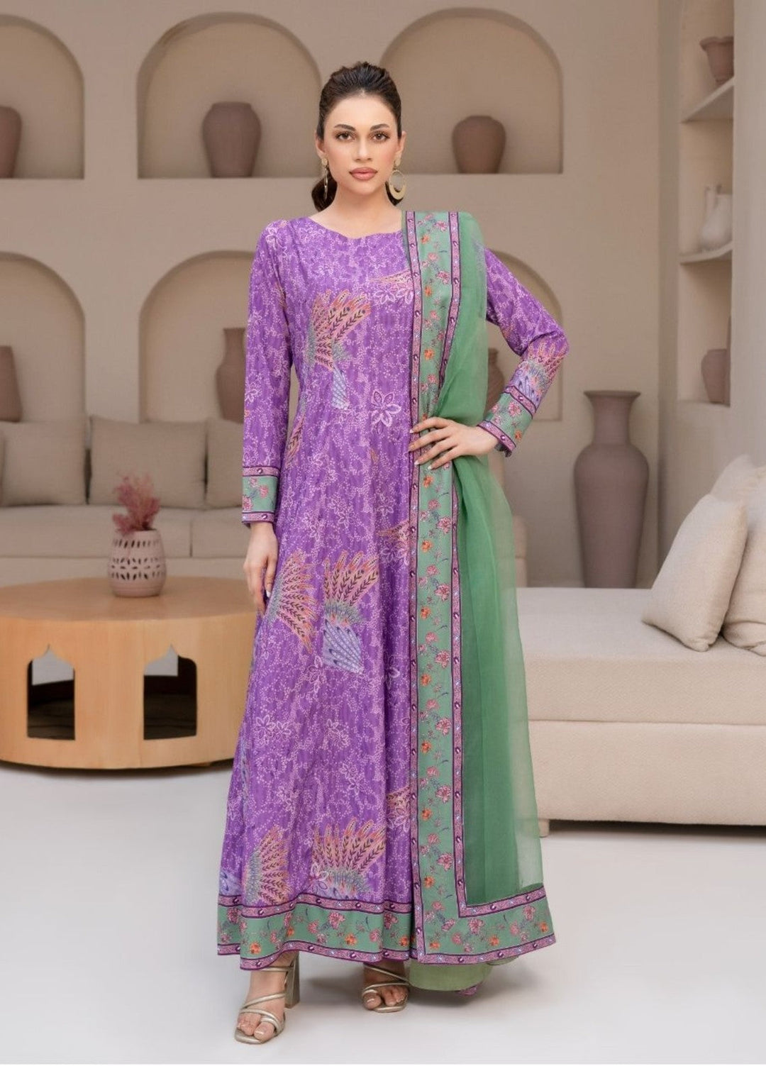 Irtiqa by Anayra Amal Unstitched Printed Raw Silk 3 Piece Suit Jazmin Casual Collection