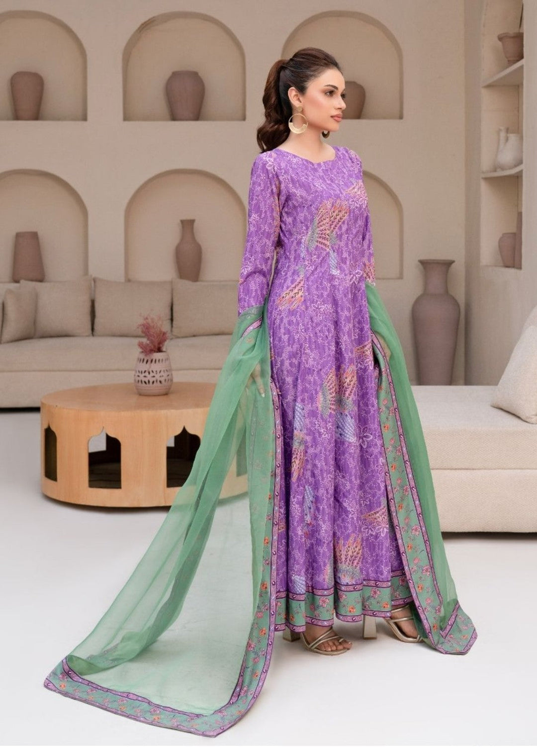 Irtiqa by Anayra Amal Unstitched Printed Raw Silk 3 Piece Suit Jazmin Casual Collection