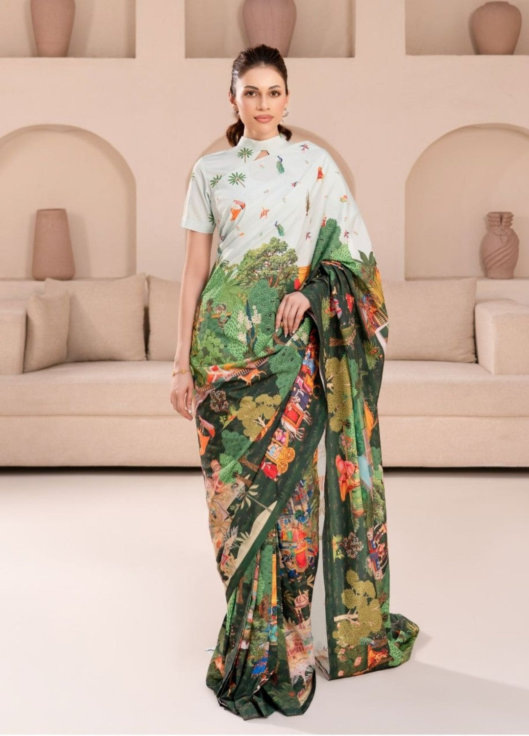 Irtiqa by Anayra Amal Unstitched Printed Raw Silk 2 Piece Suit Dastaan Casual Collection