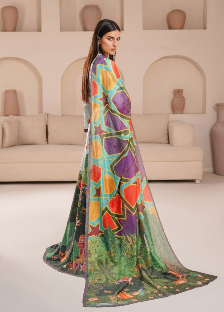 Irtiqa by Anayra Amal Unstitched Printed Raw Silk 3 Piece Suit Canvas Casual Collection