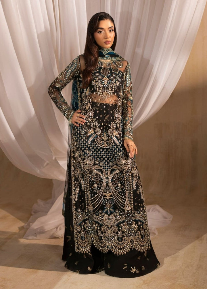 Tehwaar by Anayra Amal Unstitched Embroidered Net 3 Piece Suit Siyah Wedding Collection