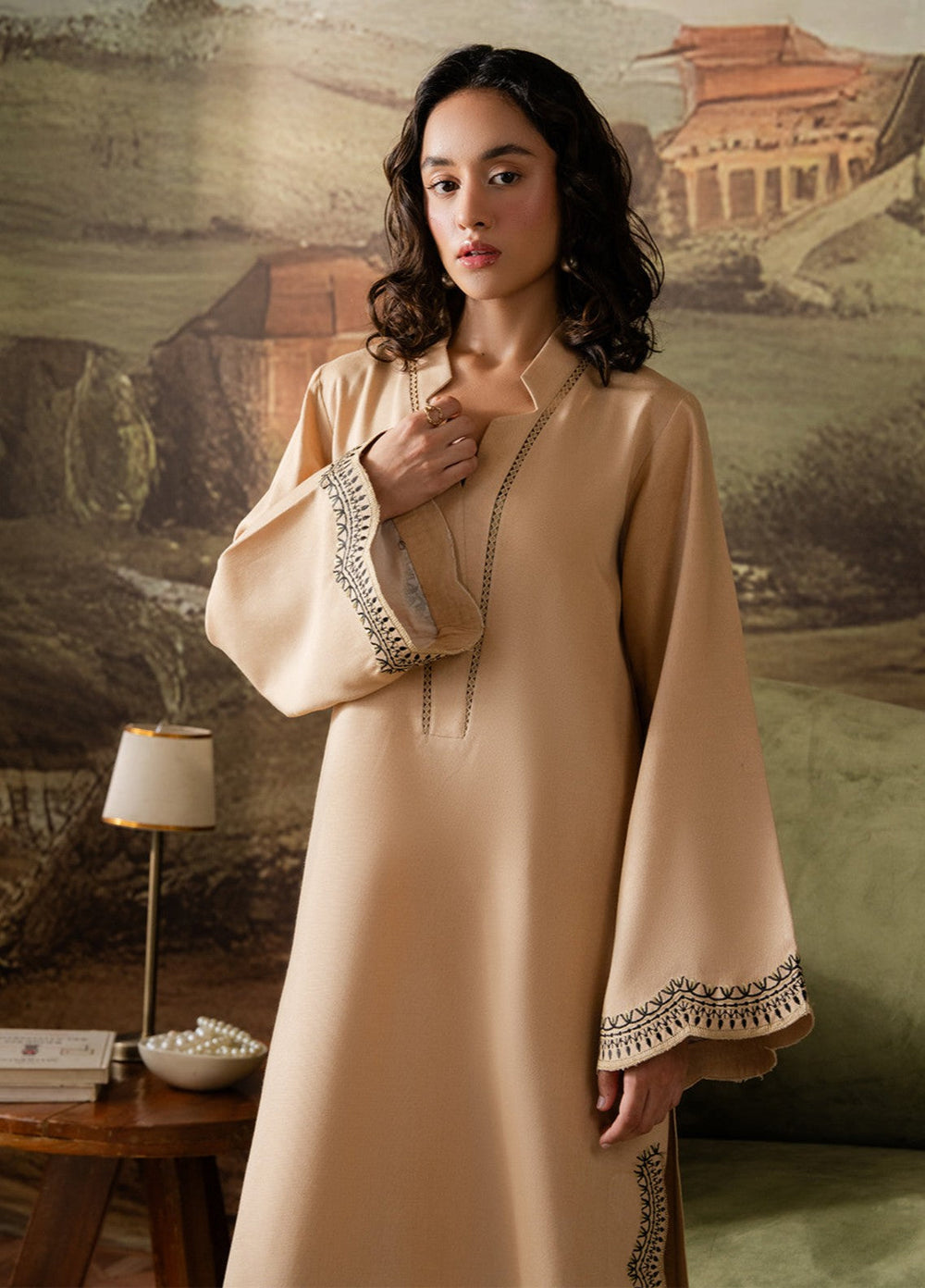 The Art by Yards RTW Embroidered Karandi 2 Piece Suit Serica Casual Collection