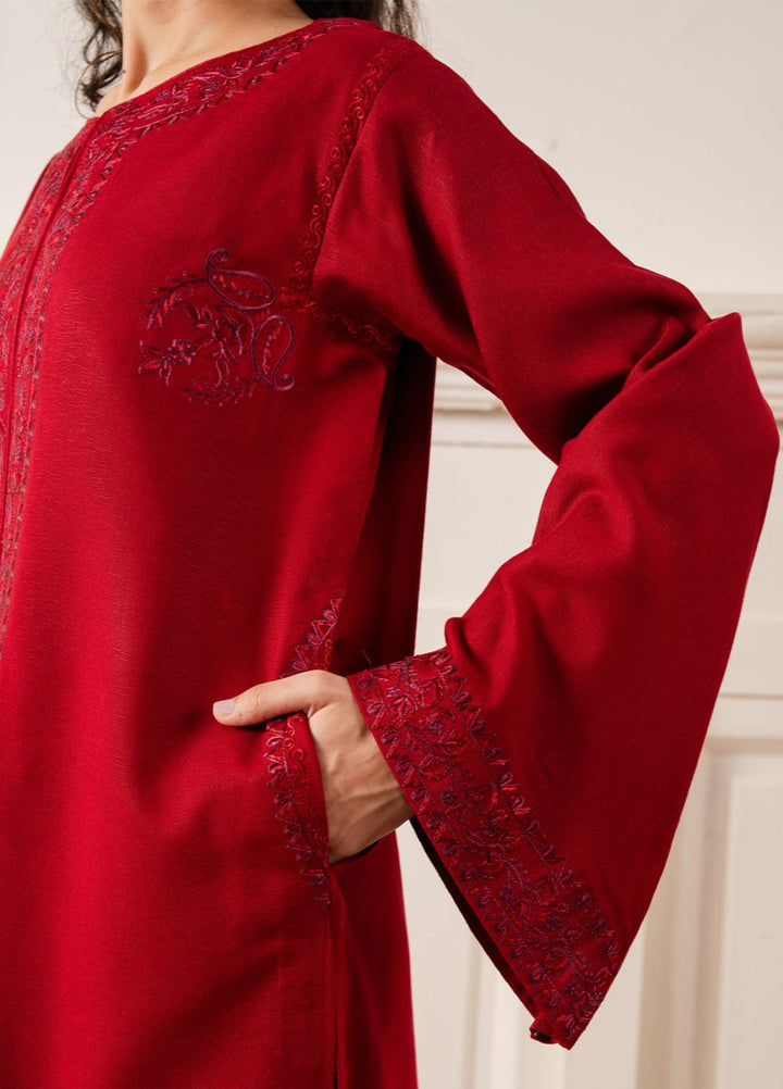 The Art by Yards RTW Embroidered Karandi 2 Piece Suit Crimsona Casual Collection