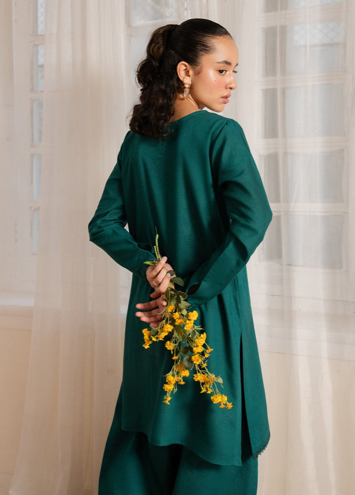The Art by Yards RTW Embroidered Karandi 2 Piece Suit Verde Casual Collection