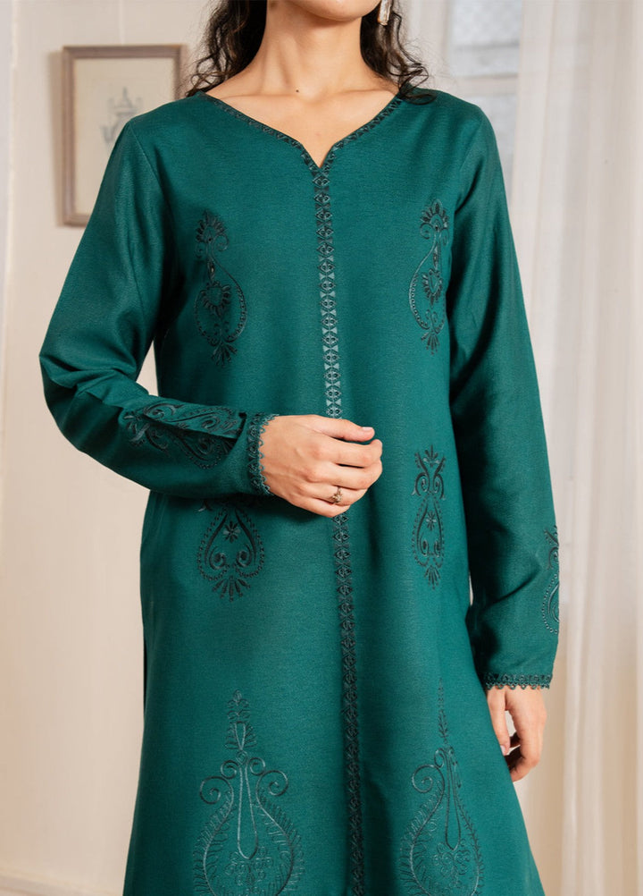 The Art by Yards RTW Embroidered Karandi 2 Piece Suit Verde Casual Collection