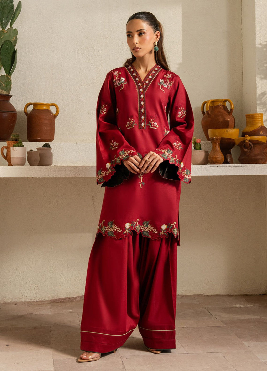 The Art by Yards RTW Embroidered Cotton 2 Piece Suit Beloved Casual Collection