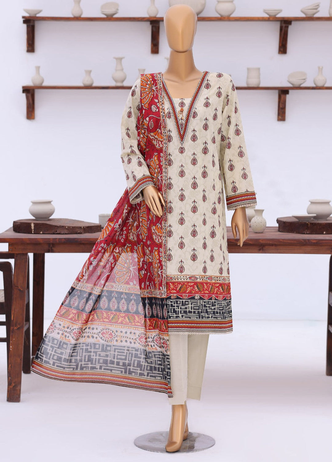 Platinum Jaipuri by HZ Textiles Unstitched Printed Lawn 3 Piece Suit PJB - 3237 Casual Collection