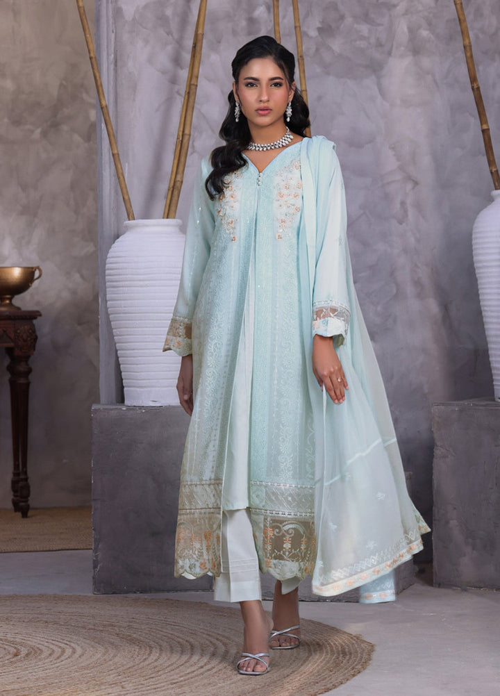 Shamooz Women RTW Embroidered Chiffon 3 Piece Suit Baby Blue I-CH-0018 Festive Collection