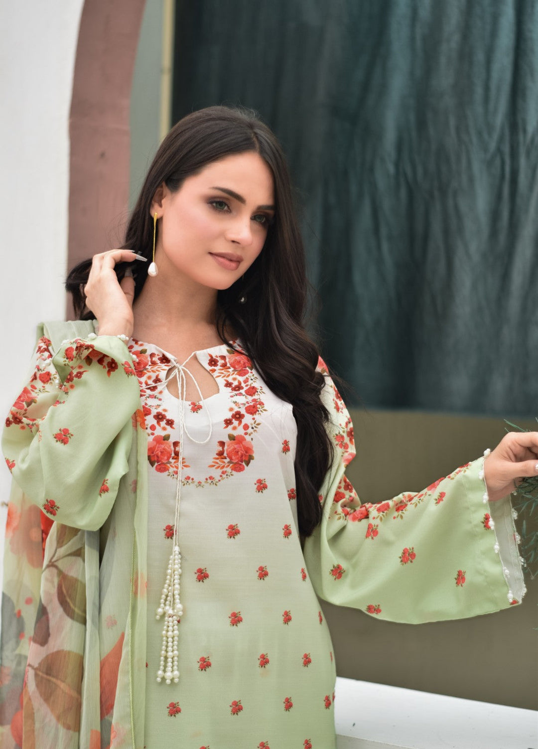 Syra's Atelier Women RTW Printed Lawn 3 Piece Suit Sabz Gul Farshi Festive Collection